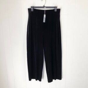 Chico's Travelers Velvet Wide Leg Pants Black Petite 2P US Sz LP NWT